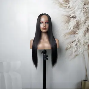 7X5 Glueless Lace Front Wig Wear GO Wig,200% Density 100% Raw Vietnamese Hair, 21.5", Bone Straight,  Pre-Cut Glueless, Pre-Bleached Tiny Knots