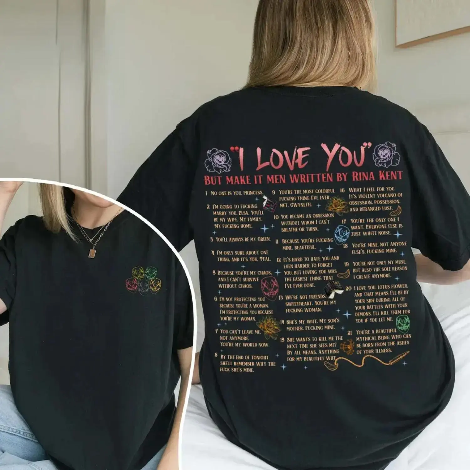 I Love You Rina Kent Shirt God of Fury Heathens Tee Legacy of Gods Series T Shirt God of Wrath Top