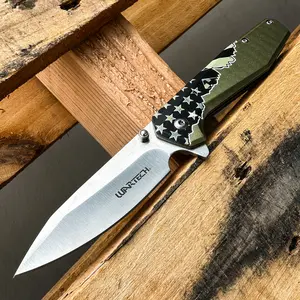 7.75” Outdoors Patriot Pocket Knife, Man Bushcraft Hunting Tactical EDC Everyday, Camping Gear Folding Knife, Survival Tool Accessories, Father’s Day Gift, Birthday Gift, Christmas Gift