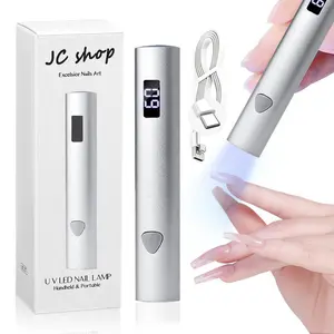 Mini UV This portable, wireless, fast-curing handheld gel nail lamp features an LED display, USB charging, and is suitable for gel nail polish, nail glue, and DIY nail art.