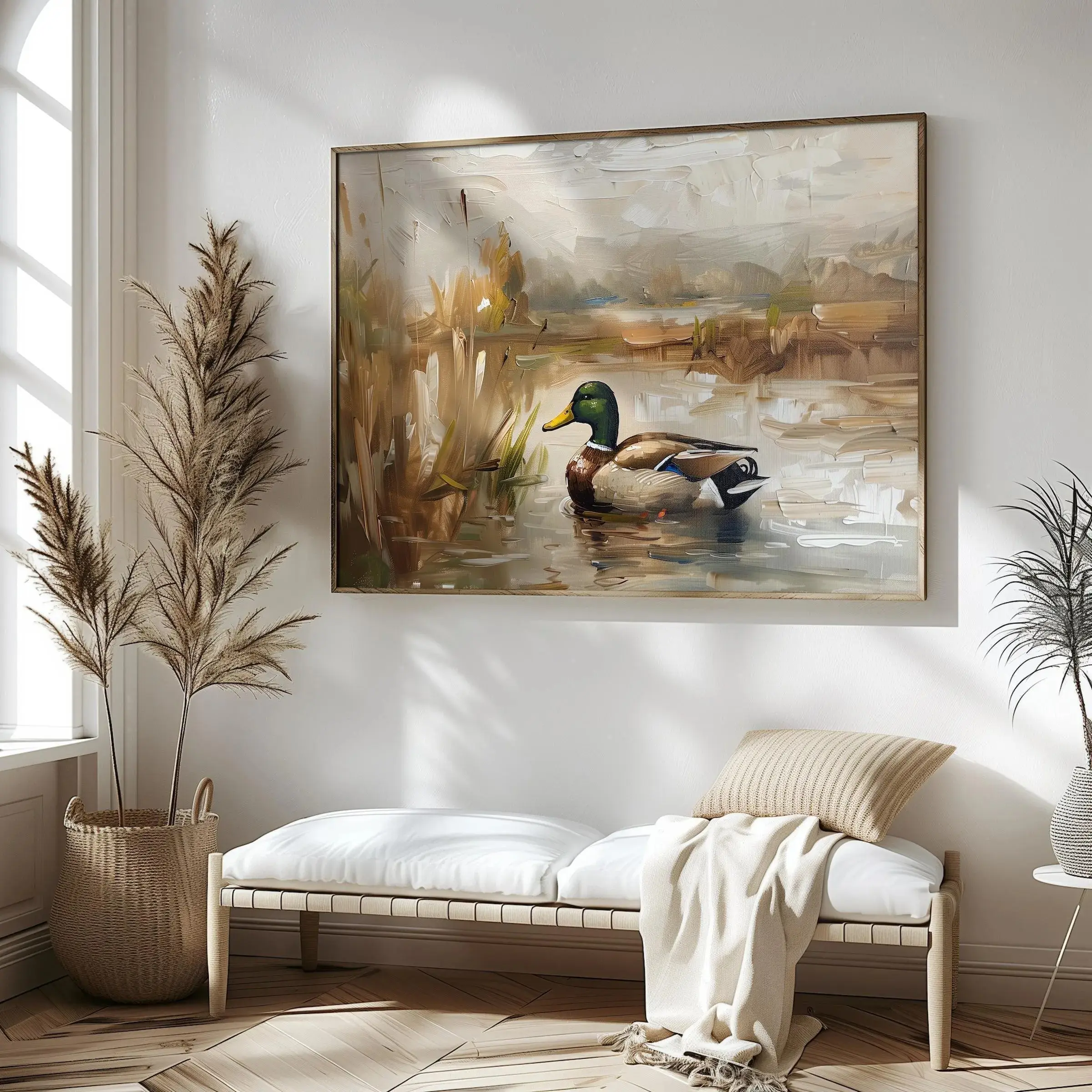 Vintage Duck Poster Unframed  Rustic Cabin Decor, Mallard Duck Pond Poster, Bird Hunter Gift, Mallard Duck Nursery Decor, Countryside Print