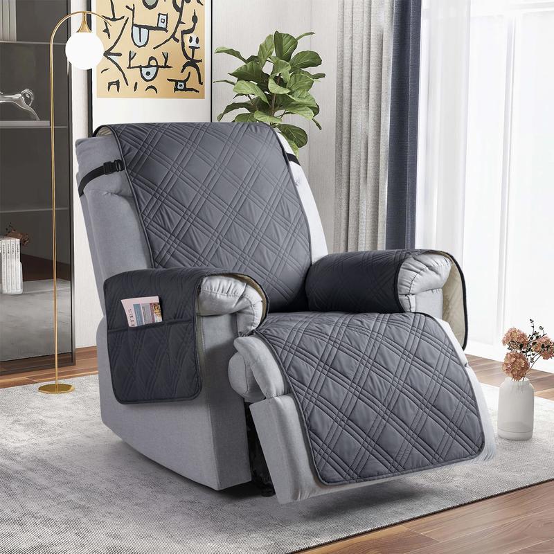TAOCOCO Modern Sofa & Pillow Cover Set - Nonslip, 100% Water Shield, Leak-proof, Wear-resistant, 23.6in Seat Width, Machine Washable, with Storage Pocket, Fixing Leg Straps, Elastic Bands, Easy-Install Living Room Furniture Protector, Recliner Chair Cover