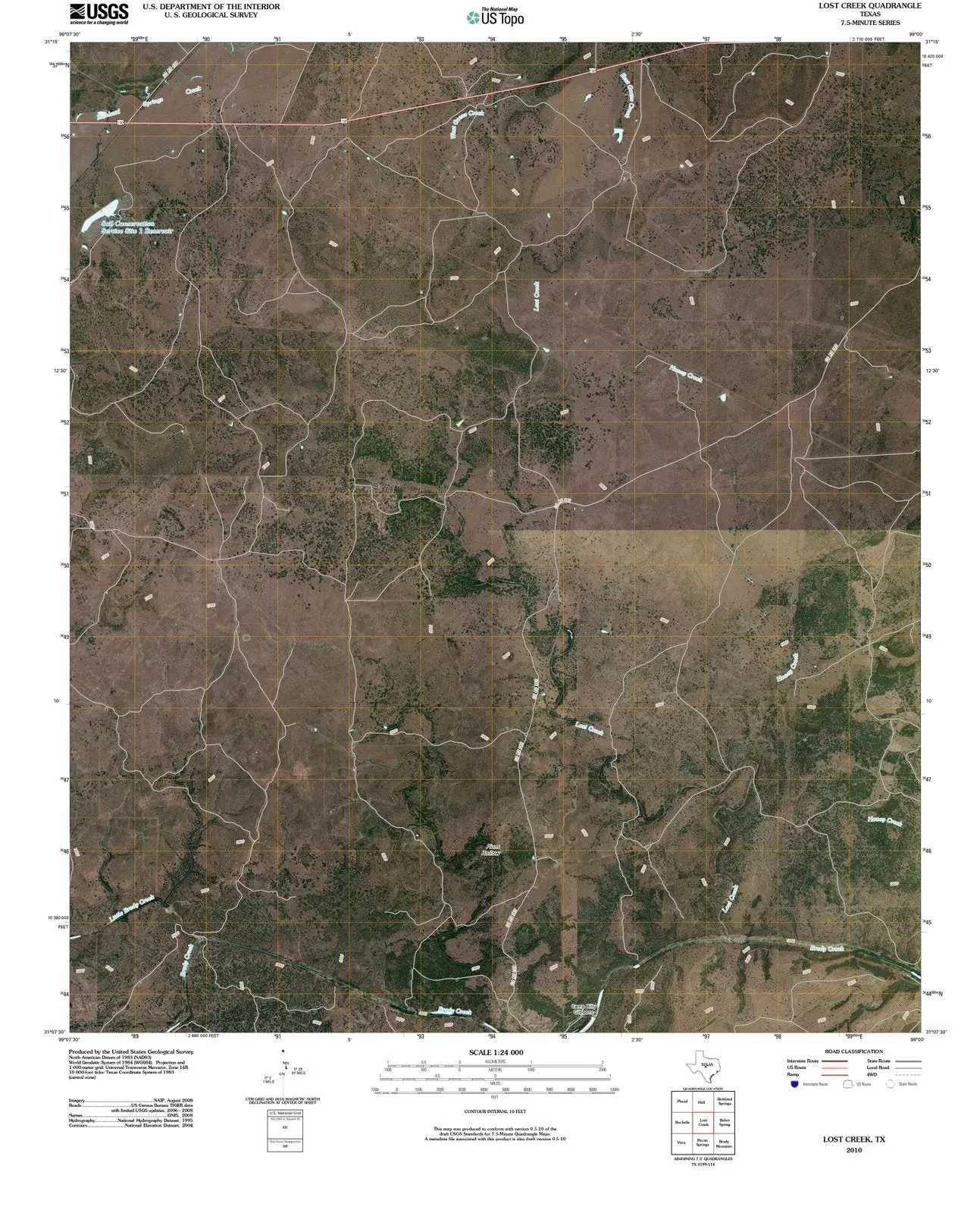 Lost Creek Texas USGS Topographic Quadrangle Map, 2012, 1:24000
