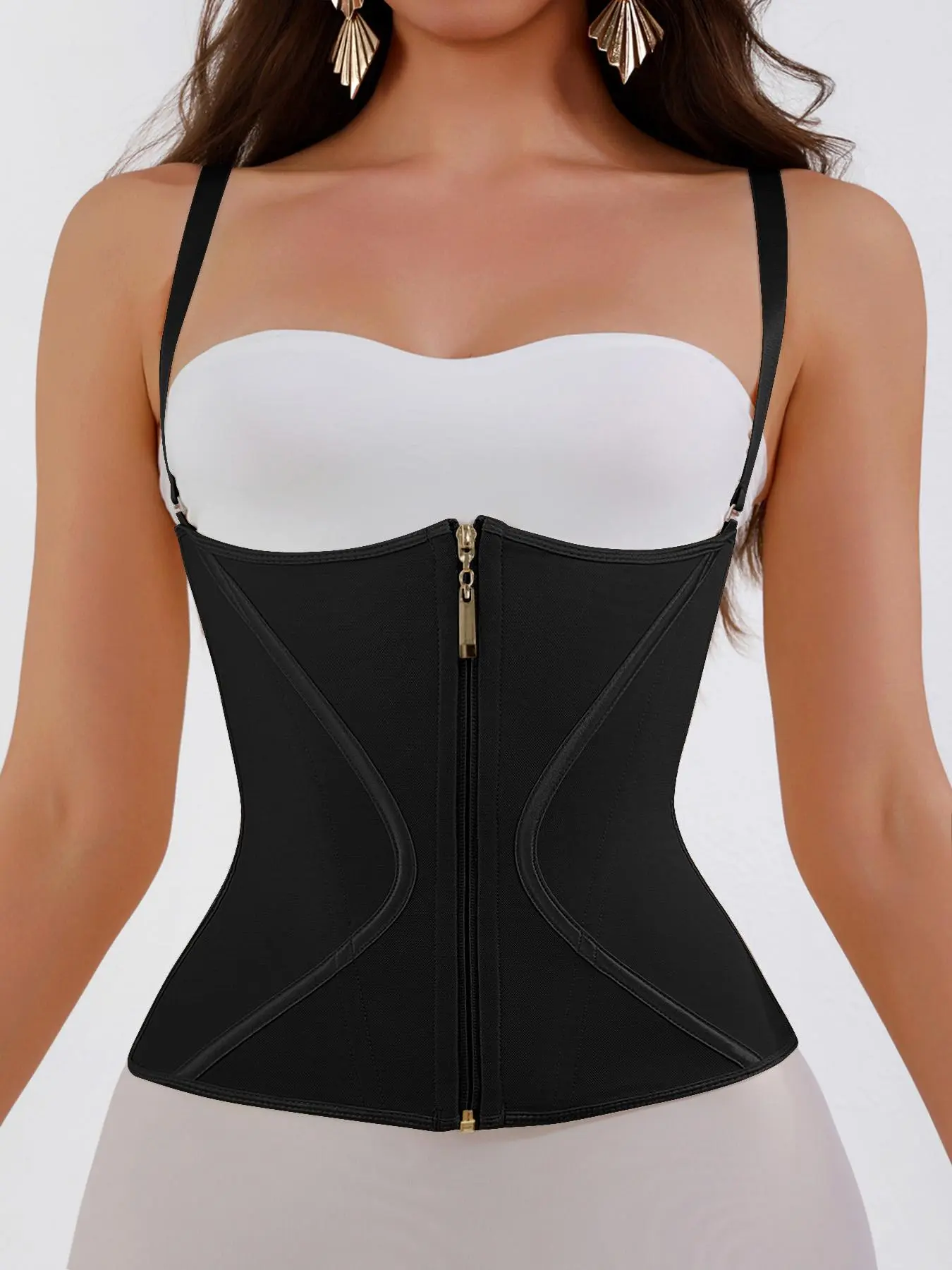 Women's Adjustable Hook & Eye Closure Waist Trainer, Breathable Tummy Control Shaper, Waist Cincher for Women, Compression