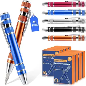Fathers Day Dad Gifts Bulk, 8 in 1 Pocket Pen  40 count, Small Bulk Gifts for Men, Stocking Stuffers Christmas Birthday Gifts, Party Favors for Men, Multitool Pen  Tools