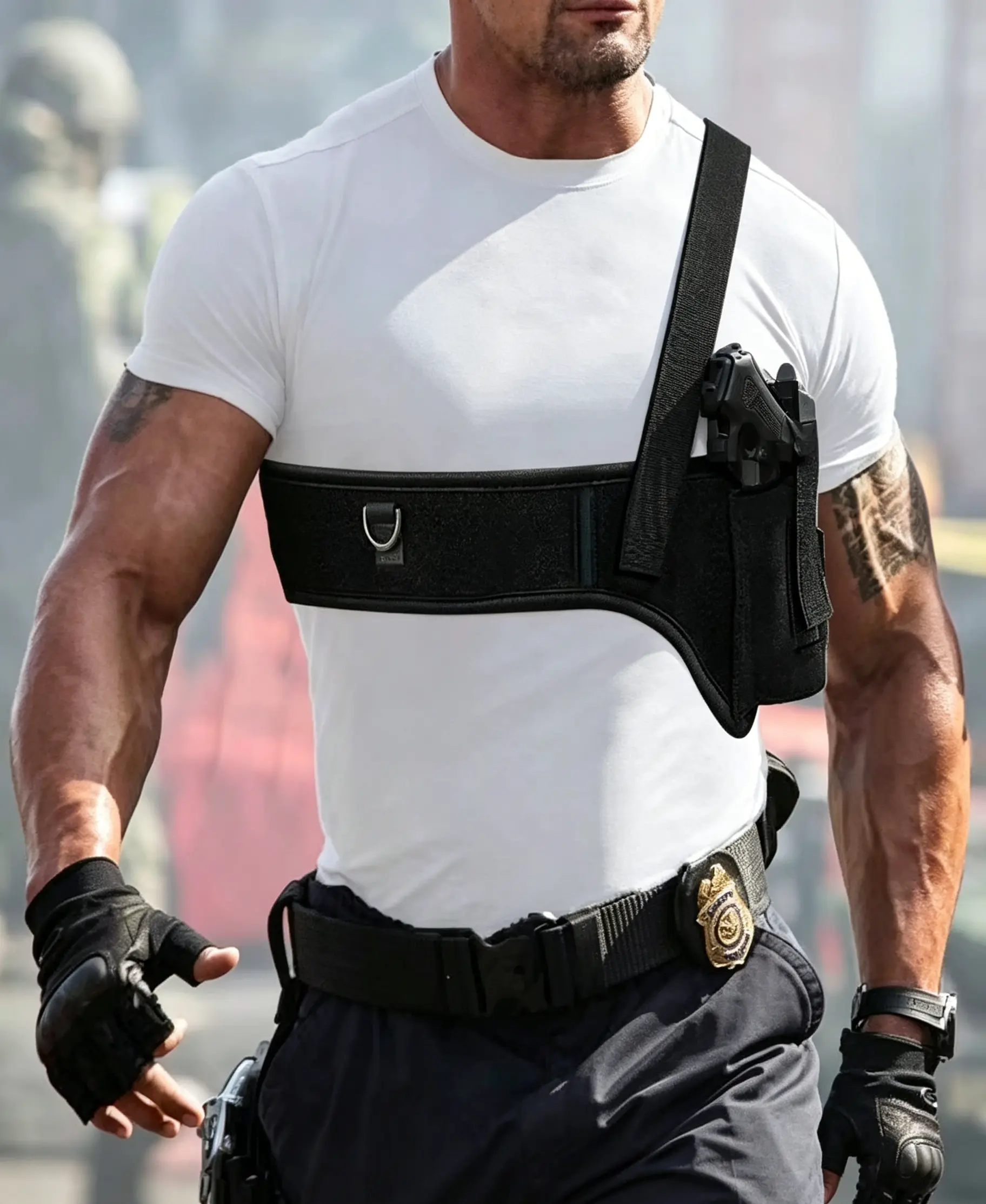 Conceal Carry Chest Harness Holster - Lightweight, Breathable, Soft Padded Shoulder Strap, Adjustable Hook & Loop Under Clothes Sling, 1 Size Fits All, for Hunting & Outdoor Recreation, One Size