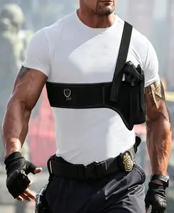 Lightweight Breathable Conceal Carry Chest Harness Holster - Soft Padded Shoulder Strap, Adjustable Hook & Loop Under-Clothes Sling, 1 Size Fits All (for Hunting & Outdoor Recreation)