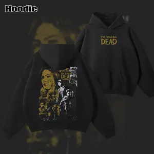 The Walking Dead Double Printed Oversize Lightweight Acid Washed Tee TV series Vintage Graphic Design Top Cotton Comic Movie Streetwear T-Shirt Clothes Menswear Womenswear.
