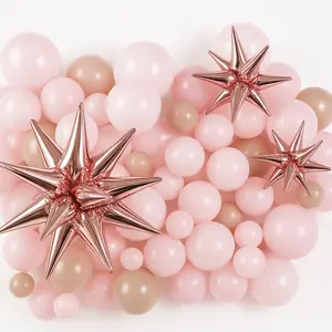 Elegant Rose Gold Starburst Balloon Clusters