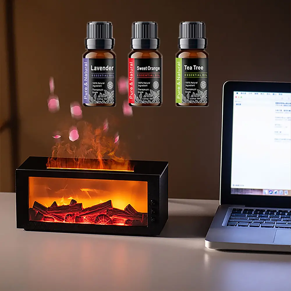 Upgraded Simulated Flame Home Humidifier - Aromatizer, Essential Oil Scented Aromatherapy Machine, Humidifier Diffuser, Electronic Home Fragrance Diffuser for Bedroom Household with Lasting Fragrance