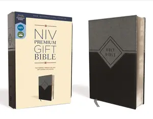 NIV, Premium Gift Bible, Leathersoft, Black/Gray, Red Letter, Comfort Print: The Perfect Bible for Any Gift-Giving Occasion Imitation Leather – March 5, 2019