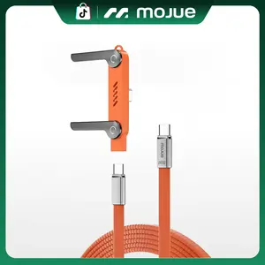 #DealsForYouDays  MOJUE Invisible charging cable for the charger, 240W PD fast charging cable suitable for desktop, USB-C to USB-C, with 360° adjustable metal stand, 2-in-1 stand charger, suitable for gaming, office, and home use Digital Smartphone