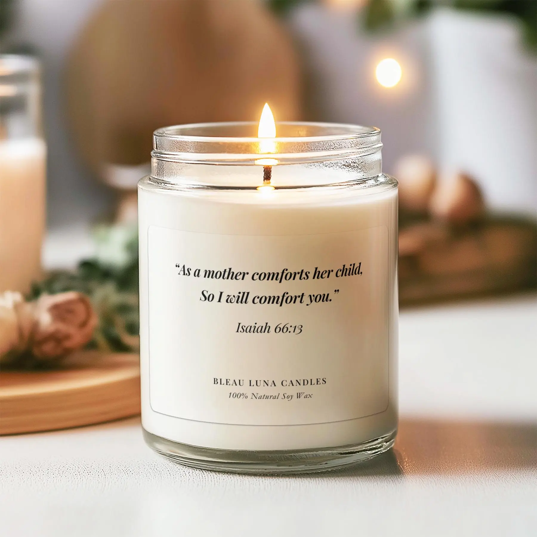 Isaiah 66:13 Scented Candle, Mother's Day Gift, Gift For Mom, Mom Birthday Gift, Gift for Her, Mom gift, scripture decor, Inspiration Gift