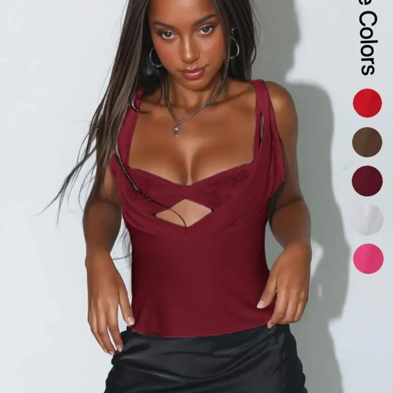 【Black Friday】Women's Lace Bustier and Cropped Cami Top Two-Piece Set, Slim-Fit Sleeveless Layered Summer Party Outfit