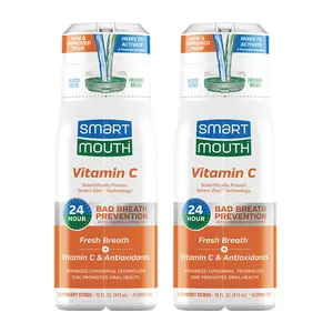 SmartMouth Advanced Liposomal Vitamin C Mouthwash - Vitamin C Antioxidants - Dual-Solution Zinc-Activated Mouthwash - Supports Oral Health - Citrus Mint Flavor - Alcohol Free - 16 fl oz Each, 2-Pack