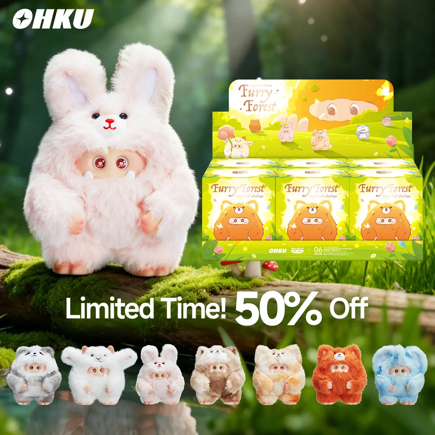 Flash Sale】 Giggle Monster Furry Forest Series Vinyl Plush Blind