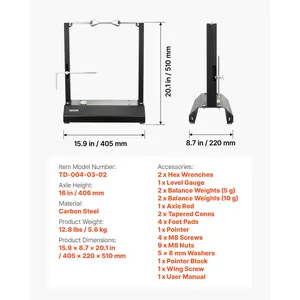 VEVOR Motorcycle Wheel Balancer, 88.2 lbs Capacity, Tire Balancer Truing Stand with Adjustable Centering Cones and Truing Pointer, Balancing Tools for Most Motorcycles Bicycles, 32-Inch Wheel Dia