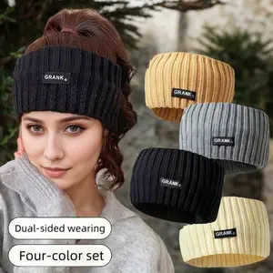 4pcs Women's Warm Knitted Headband – Soft Acrylonitrile Thick Solid Color, Comfortable Everyday Hair Accessory