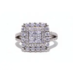 High Quality Platinum Plated 3A Zircon Ring