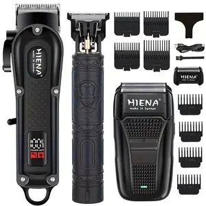 3-piece men's professional USB haircut set, electric hair clipper set, rechargeable wireless haircut kit and haircut set, electric foil shaver and beard trimmer, wireless portable, precise trimming, Father's Day gift.