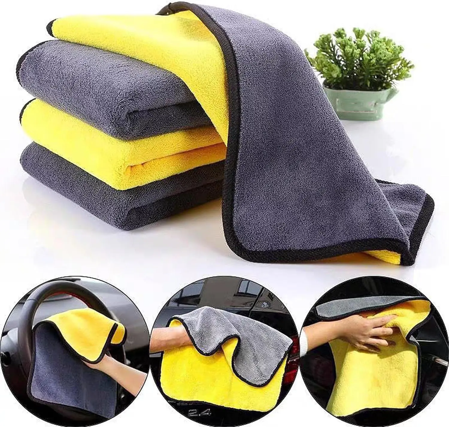 Super Soft Microfiber Towels for Cars - 5pk (12”x24”) - Premium Scratch-Free Towel - Great for Drying, Detailing, Polishing, Buffing - Ultra Absorbent Microfiber Cleaning Cloths for Car