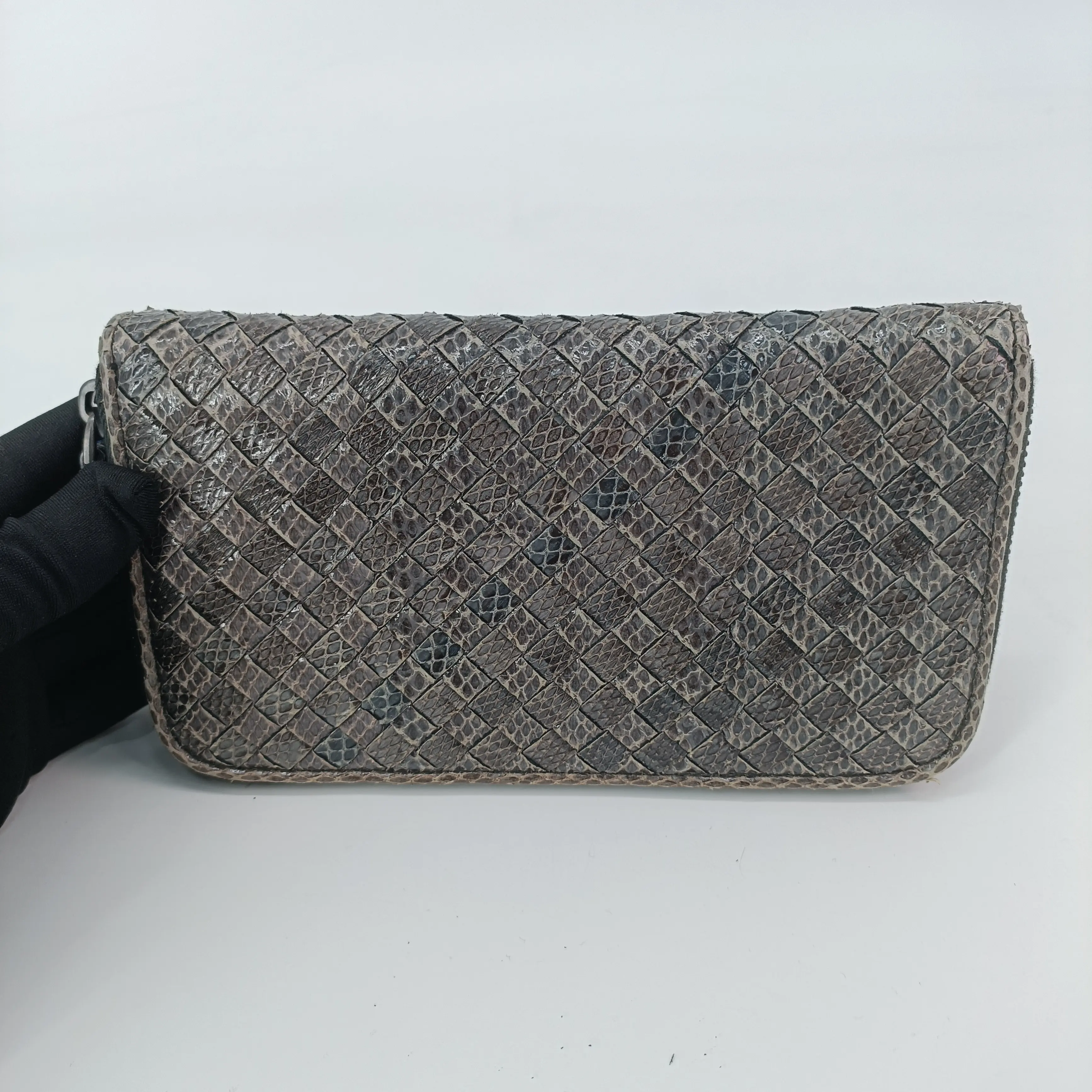 Pre-owned BOTTEGA VENETA Intrecciato Leather  Wallet Zip Around