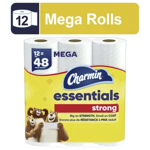 Charmin Toilet Paper Essentials Strong, 12 Mega Rolls Procter & Gamble