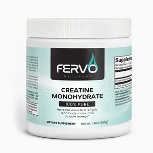 FERVO Wellness Creatine Monohydrate 100% Pure Powder Supplement for Strength Power & Performance 250g Unflavored Drink Mix
