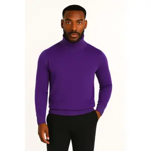 Lavane' 501T Turtleneck Pullover Slim Fit Purple