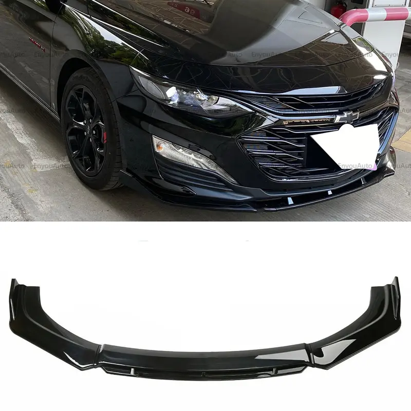 Automotive Front Bumper Lip Spoiler Splitter Diffuser, Gloss Black Fit for Chevrolet Malibu