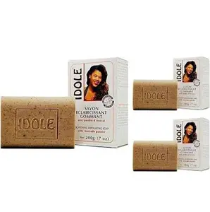 Idole Papaya Soap 3 Pcs - Natural Scent for Daily Cleansing - Gentle & Thorough Facial Soap Set - Refreshing Papaya Aroma - Ideal for Everyday Skincare Routine