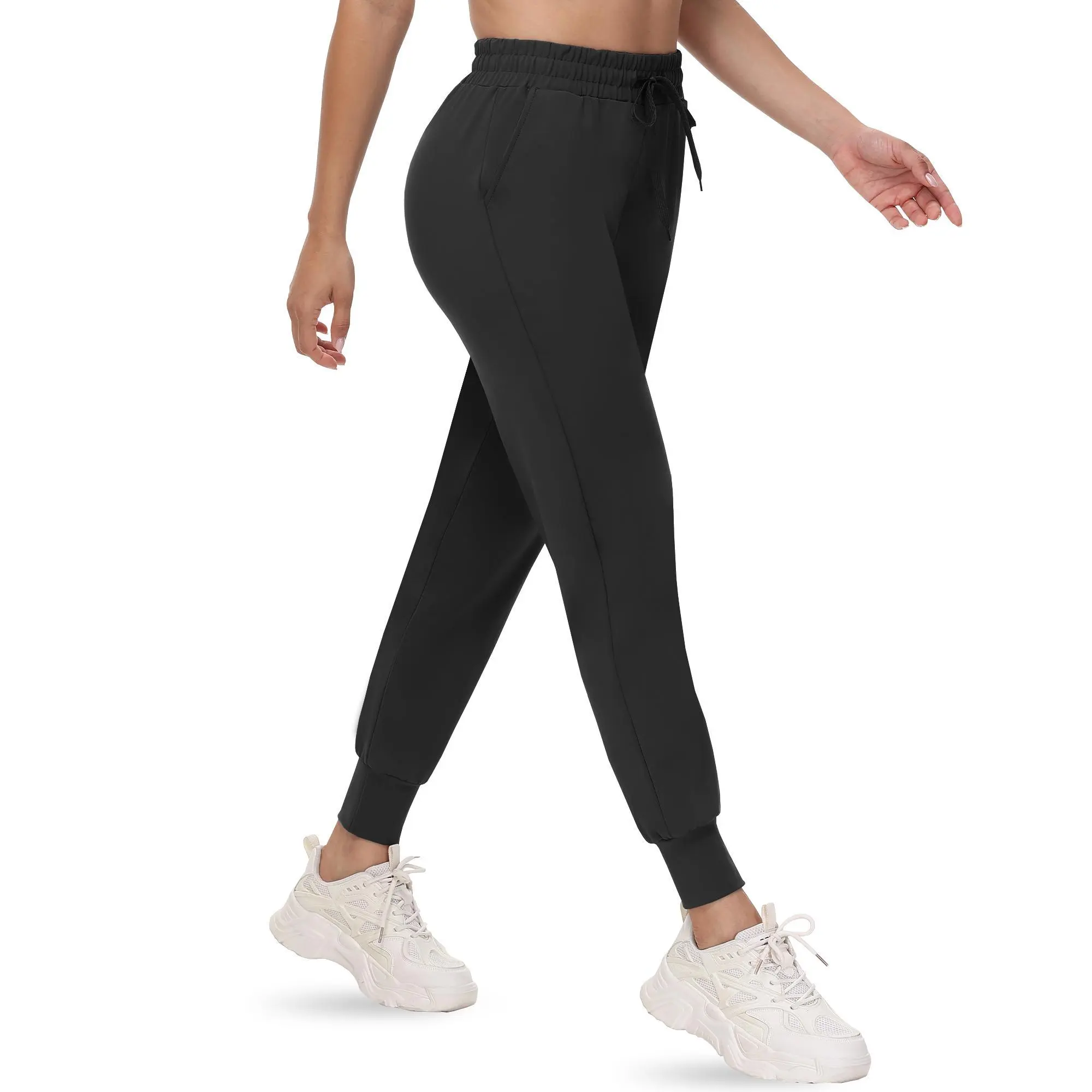 CAMPSNAIL Women's Stretchable Casual Joggers with Pockets - Sweatpants/Yoga Lounge Pants, Relaxed Fit, Athletic Style Workout Clothes, Doesn't Fade, Suitable for Workouts, Running, Gym Fashion, Drawstring Pants Women's Sports Joggers