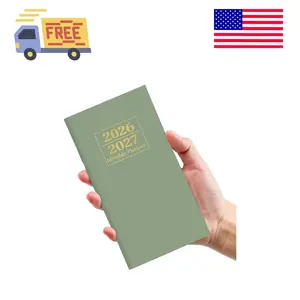Pocket Calendar 2026-2027 for Purse, Jan 2026 to Dec 2027 Monthly Planner Small Size (6.5" x 3.5") - Green