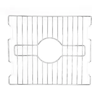 Kitchen Sink Protector White Steel Sink Grate Insert Grid Sink Bowl Rack Rust Prevent (Chrome) (16" x 12.5")