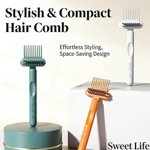 2PCS Comb & Hairbrush Cleaner Dual Tool Mini Rake Bristle Brushes for Hair Dust Build Up Removal Portable Reusable Professional Home Use Grooming