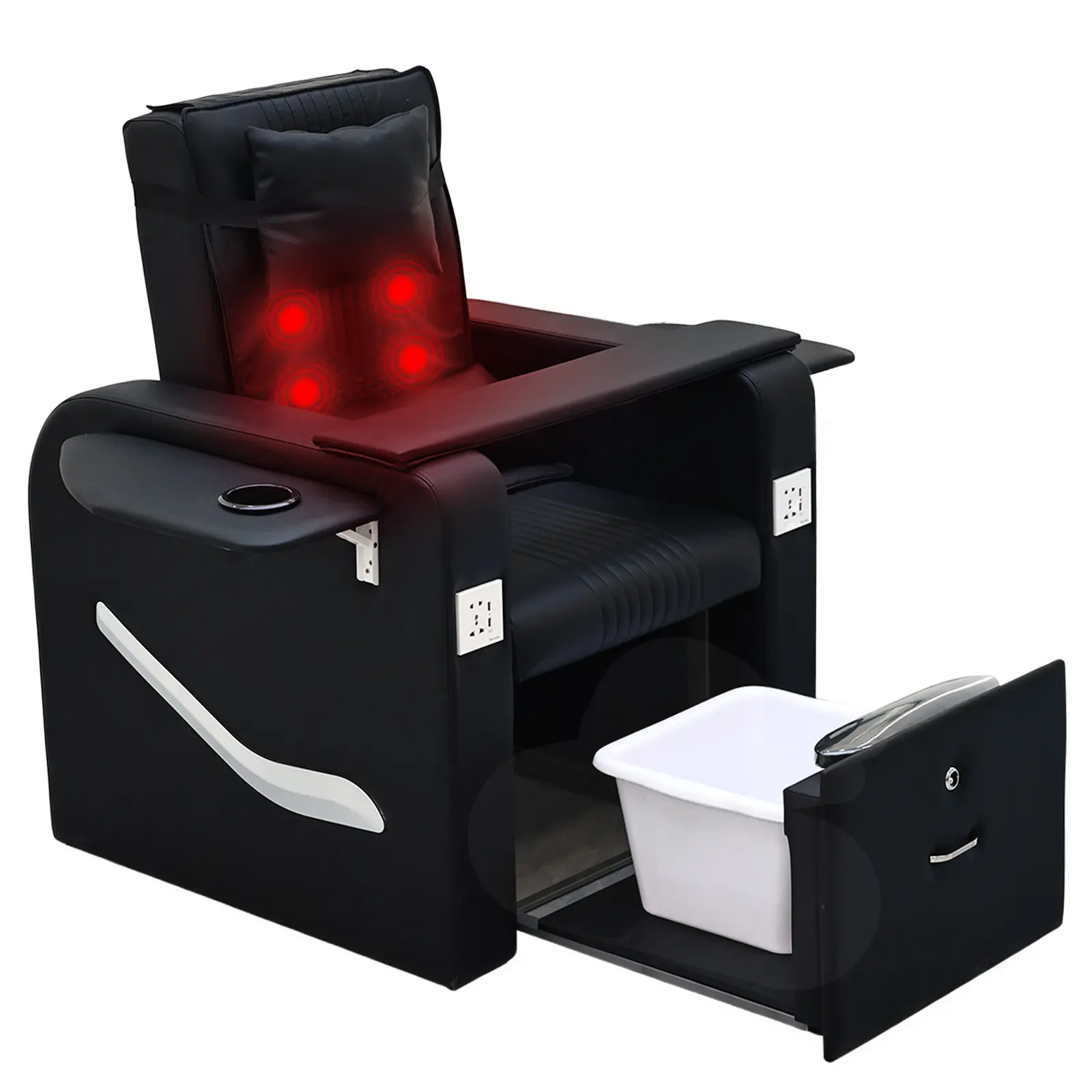 Electric Pedicure Chair,Electric Recliner Sofa with Massager,No-Plumbing Pedicure Station for Professional Nail Tech,Tattoo,Beauty Salon