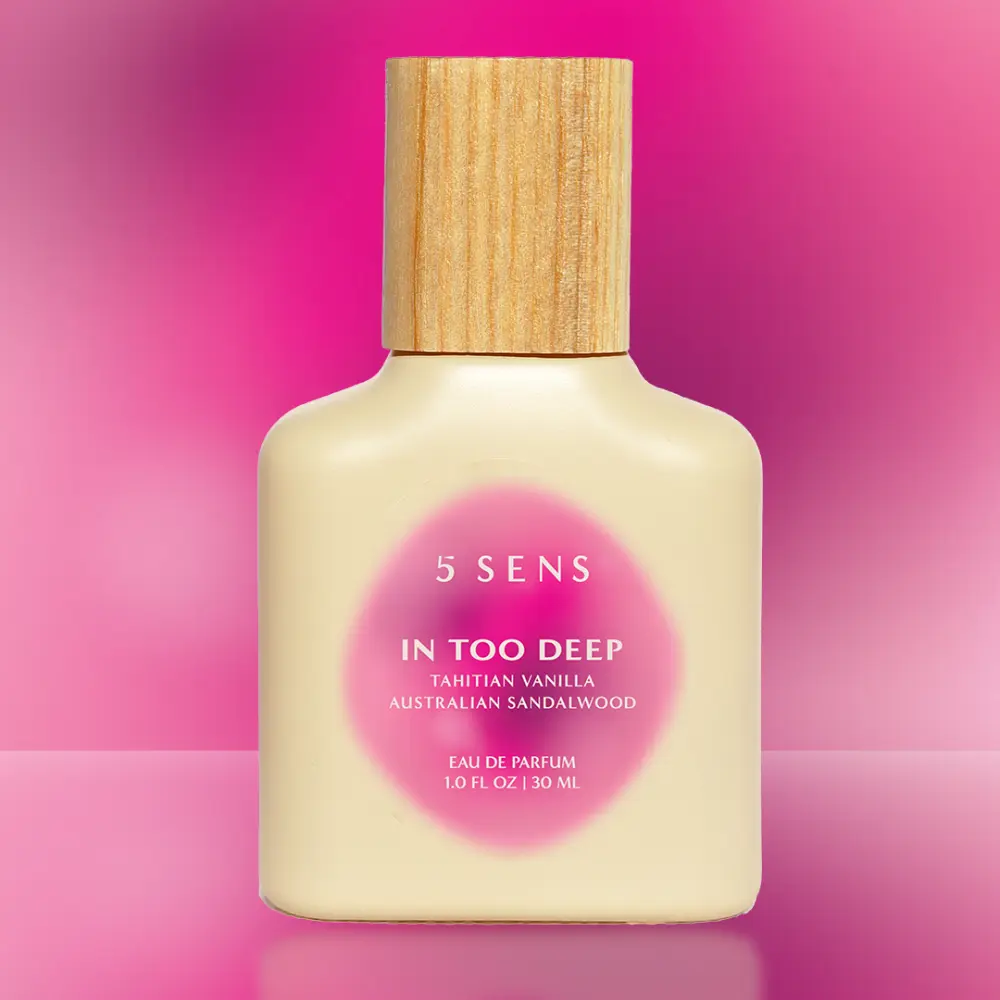 5 SENS In Too Deep Vanilla Perfume | Fall in Love With Yourself | Eau de Parfum 30mL or 10mL | Tahitian Vanilla, Sparkling Sugar, Australian Sandalwood, Bergamot | Long-Lasting Clean Vegan Fragrance