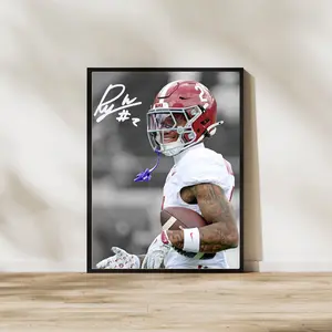 Ryan Williams Alabama Crimson Tide Art Print College Football Poster, Football Wall Decor Sports Fan Gift, for Sports Fans & Home Office Display, Poster Football Gifts - Unframed