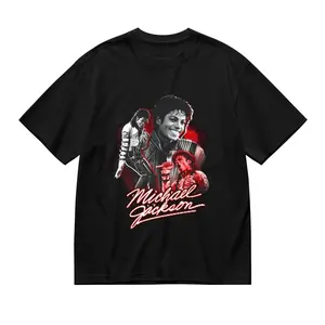 Michael Jackson Vintage Collage T-Shirt, King of Pop Retro Graphic Tee, 80s Pop Music Casual Cotton Shirt, MJ Fan Nostalgia Top