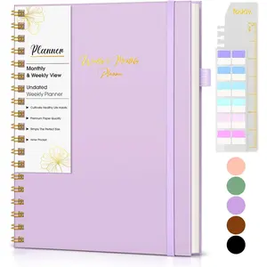 Undated Weekly and Monthly Planner, B5 Large Weekly  Notebook with Goal & Habit  Organizer, Hardcover Spiral Bound Blank Monthly Planner for Work School  7.4" x 9.64"