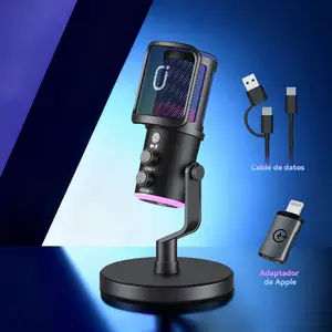 JYX U120 RGB Gaming Microphone with RGB Lights – Noise-Cancelling, Headphone Jack, PC/Mac/PS5/PS4, Ideal for Streaming, Gaming & Podcast