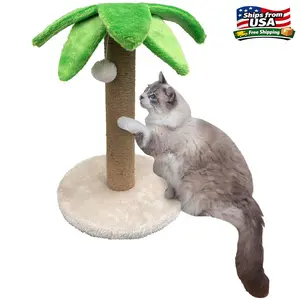 MP Palm Tree Cat Scratching Post with Toy Ball, Faux Fur and Sisal Post