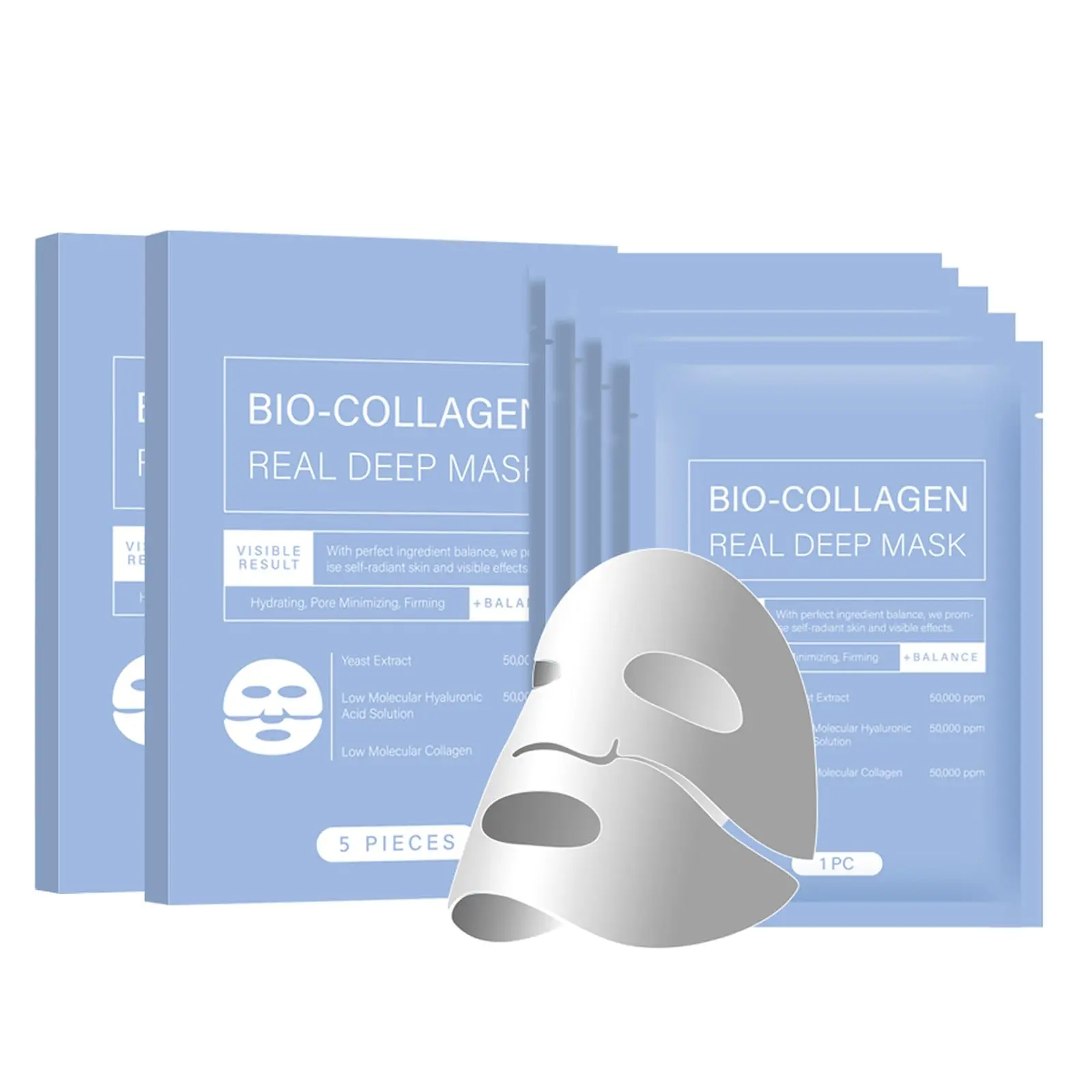2Boxes-10Pcs Collagen BrighteningMaskOvernight, Bio-Collagen TrueDeep Mask Deep Mask, Pure CollagenMask, Deep Moisturizing FirmingOvernight Hydrogel Mask