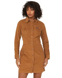 Wrangler Women's Retro Corduroy Long Sleeve Snap Mini Dress - 112367335