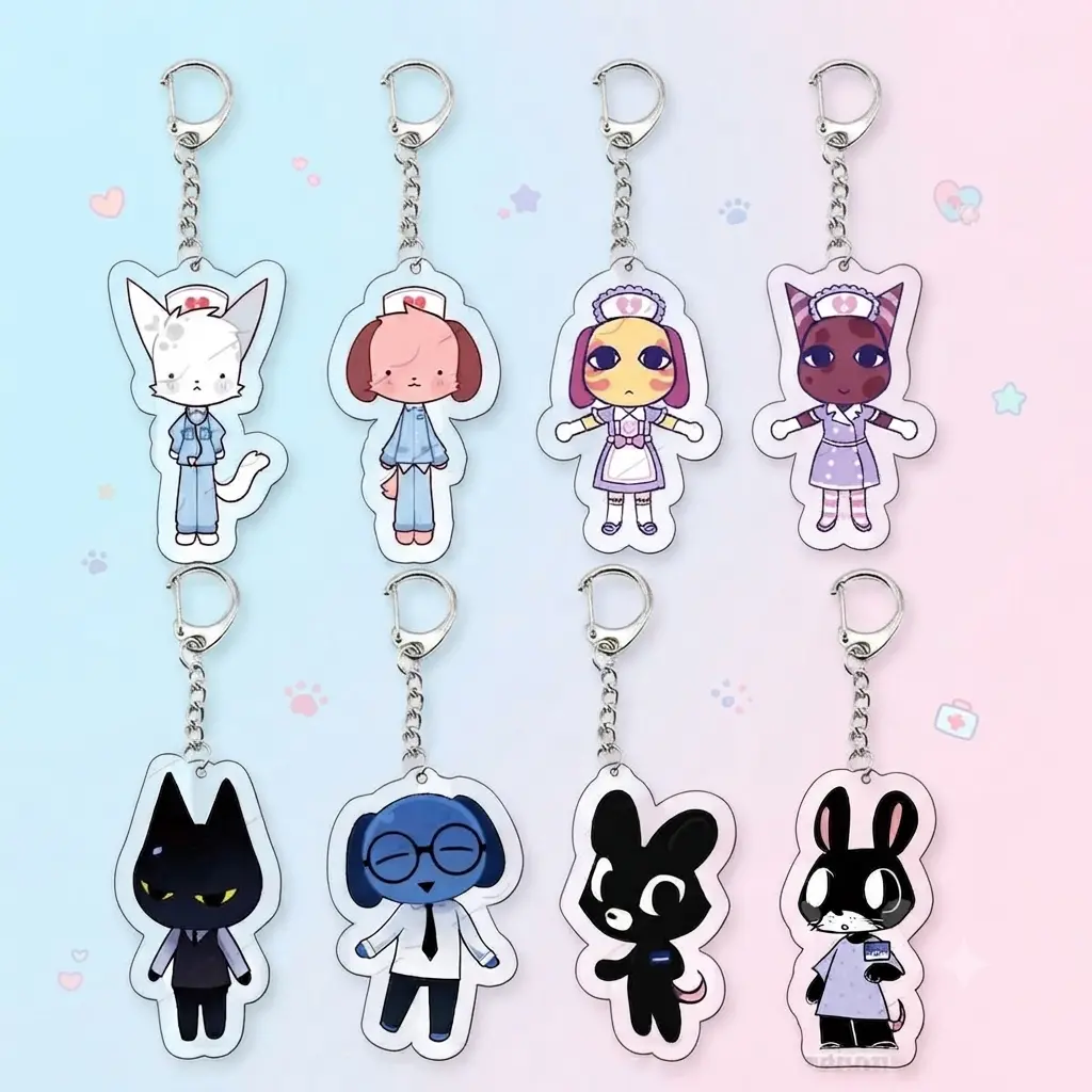 Roblox Animal Hospital Acrylic Keychain, Bag Charm, Secretary, Head Nurse, Secret Agent, Intern, Ratthew, Fan Gift
