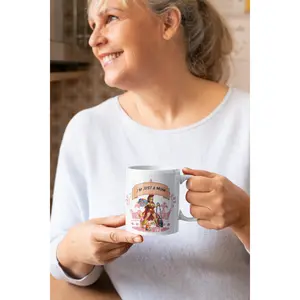 Mug — "I’m Just a Mom" Supermom Graphic Coffee Mug (11oz)