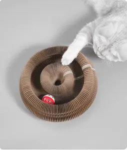 Corrugated Paper Accordion Cat Scratching Board Wear-resistant Magnetic Attraction Cat Toy Cat Climbing Frame