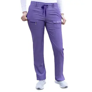 Pro Heather Slim Fit 6 Pocket Scrubs Pant by Adar XXS-3XL (Regular) /  HEATHER GRAPE