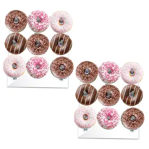 Clear Donut Stands, Acrylic Donut Wall Display Stand,  Organiser Racks 2 Pack Donut Board for 54 Pcs Donuts for Dessert Table, Bagel Doughnuts Holder for Party Birthday Gathering outdoorfun