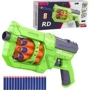 RD-8 Toy Blaster Gun Set | Foam Dart Blaster Compatible with Nerf | Long Range Rotating Barrel | Indoor & Outdoor Shooting Game | Gift for Boys Ages 5–12